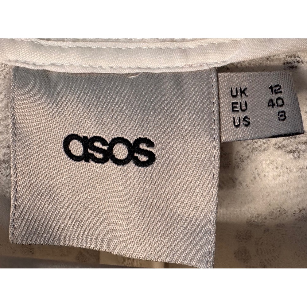 ASOS White Lace Floral Cropped Jacket Coquette Women's‎ US 8 UK 12 - Picture 4 of 10